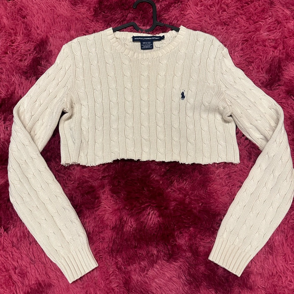 Cropped cream Ralph Lauren sweater